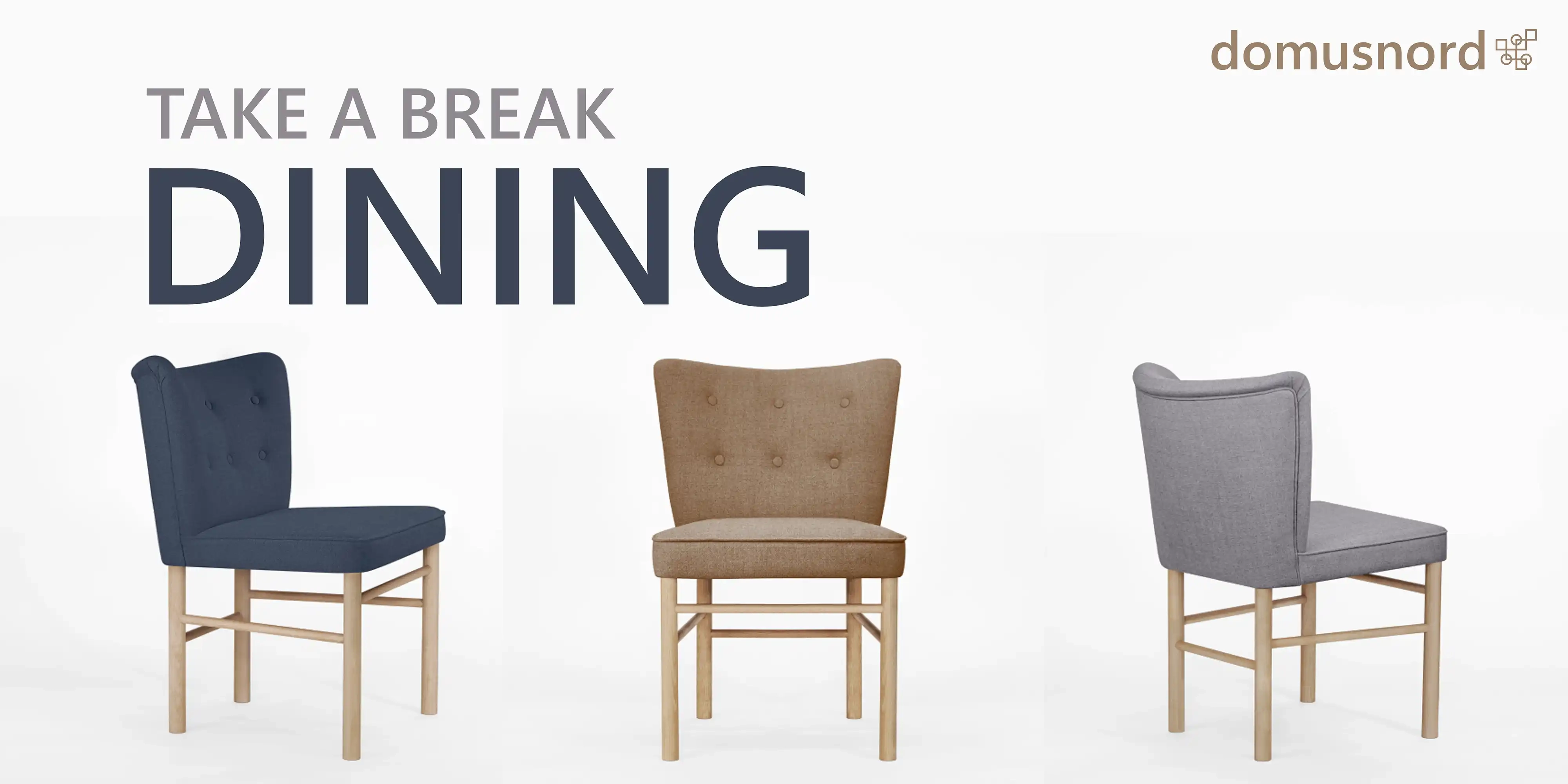 Domusnord Take a Break spisebordsstol i mange moderne p�ne farver, med egetr�sben.