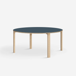 Domusnord Klassik round Linoleum's conference and meeting table 130 cm in 19 colors
