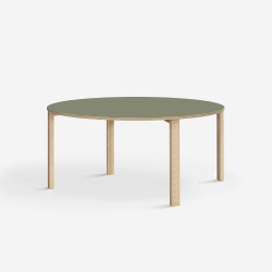 Domusnord Klassik round Linoleum's conference and meeting table 130 cm in 19 colors