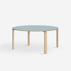 Domusnord Klassik round Linoleum's conference and meeting table 130 cm in 19 colors
