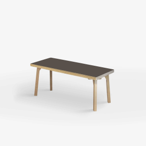 Domusnord Studio zitbank met linoleum en rand van berkenmultiplex 110 cm - Mauve / Bruin