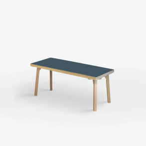 Domusnord Studio zitbank met linoleum en rand van berkenmultiplex 110 cm - Smokey Blue / Blauw