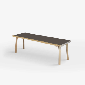Domusnord Studio zitbank met linoleum en rand van berkenmultiplex 150 cm - Mauve / Bruin