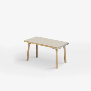 Domusnord Studio zitbank met linoleum en rand van berkenmultiplex 70 cm - Mushroom / Beige