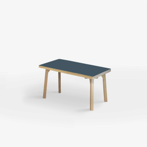 Domusnord Studio zitbank met linoleum en rand van berkenmultiplex 70 cm - Smokey Blue / Blauw