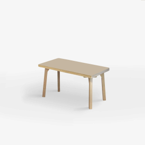 Domusnord Studio zitbank met linoleum en rand van berkenmultiplex 70 cm - Macadamia / Warm Beige