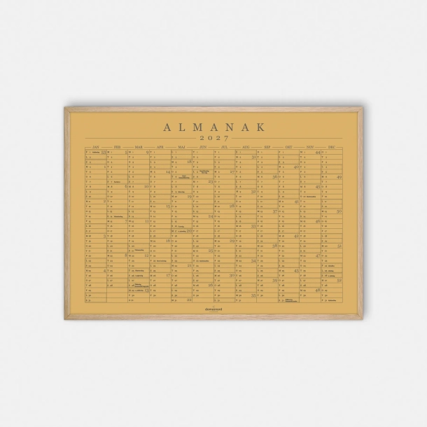 Domusnord Copenhagen � Almanak Kalender plakat 2027 okker karrybrun
