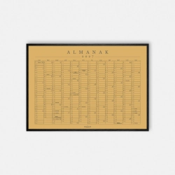 Domusnord Copenhagen � Almanak Kalender plakat 2027 okker karrybrun
