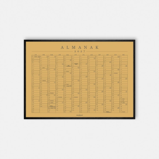 Domusnord Copenhagen � Almanak Kalender plakat 2027 okker karrybrun