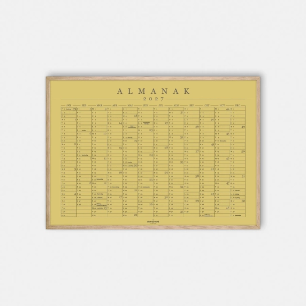 Domusnord Copenhagen � Almanak Kalender plakat 2027 sennepsgul