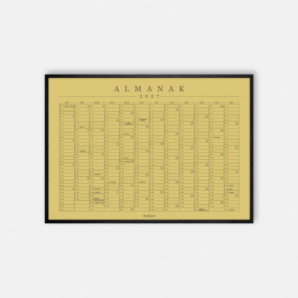 Domusnord Copenhagen � Almanak Kalender plakat 2027 sennepsgul