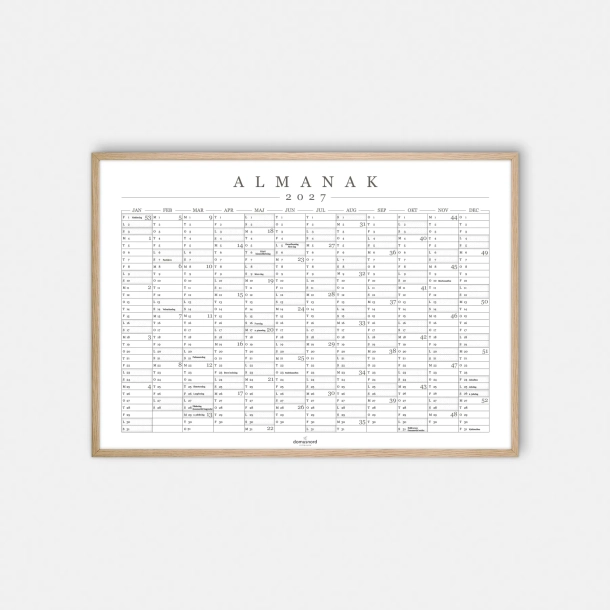 Domusnord Copenhagen � Almanak Kalender plakat 2027 hvid