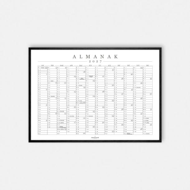 Domusnord Copenhagen � Almanak Kalender plakat 2027 hvid