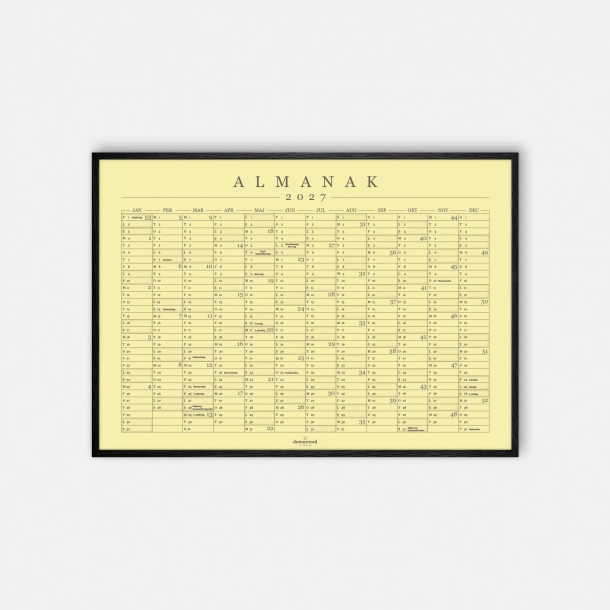 Domusnord Copenhagen � Almanak Kalender plakat 2027 lysegul