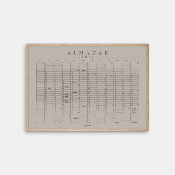 Domusnord Copenhagen  Almanak Kalender plakat 2025 beige