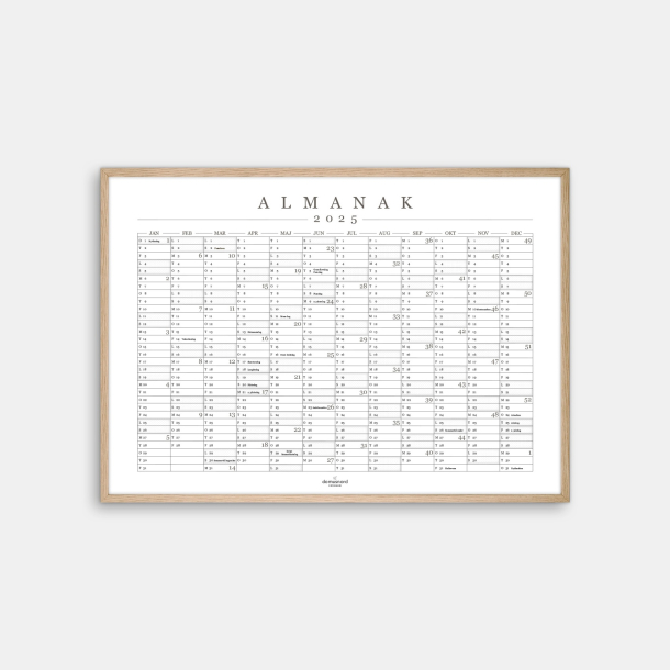 Domusnord Copenhagen  Almanak Kalender plakat 2025 hvid