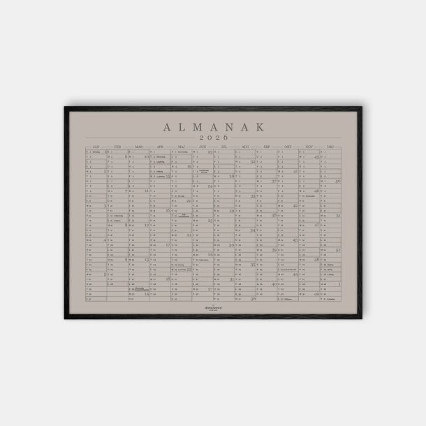 Domusnord Copenhagen  Almanak Kalender plakat 2026 beige