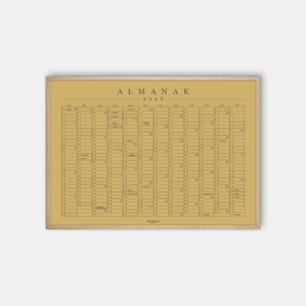 Domusnord Copenhagen  Almanak Kalender plakat 2026 okker karry brun