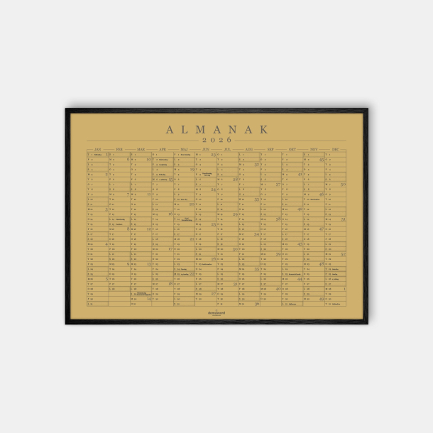 Domusnord Copenhagen  Almanak Kalender plakat 2026 okker karrybrun