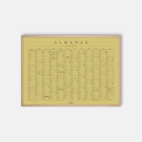 Domusnord Copenhagen  Almanak Kalender plakat 2026 sennepsgul