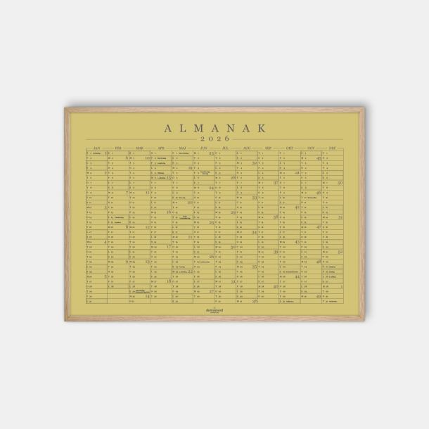 Domusnord Copenhagen  Almanak Kalender plakat 2026 sennepsgul