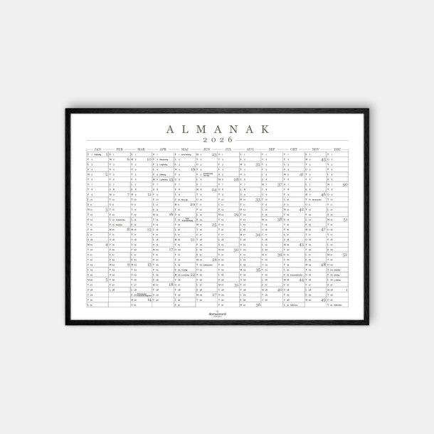 Domusnord Copenhagen  Almanak Kalender plakat 2026 hvid