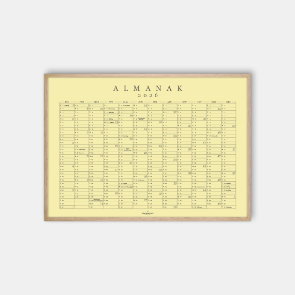 Domusnord Copenhagen  Almanak Kalender plakat 2026 lys gul