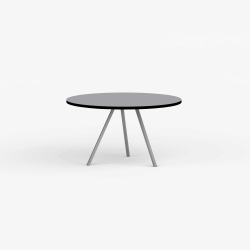 Domusnord Line View Linoleums rundt Spisebord sort kant 110 cm i 19 farver