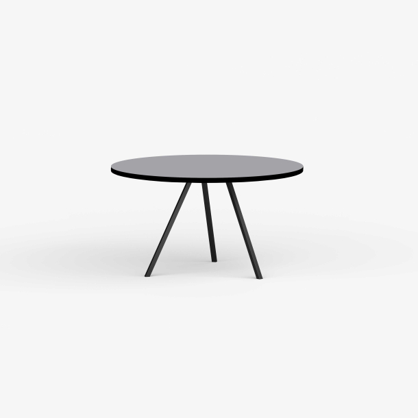 Domusnord Line View Linoleums rundt Spisebord sort kant 110 cm i 19 farver