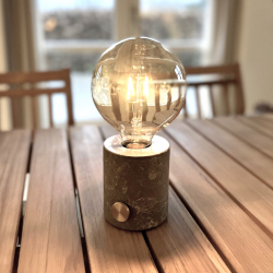 Domusnord Genopladelig &amp; Trdls Marmor Lampe gr