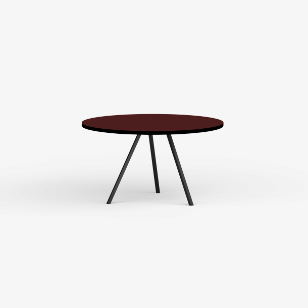 Domusnord Line View Linoleums rundt Spisebord sort kant 110 cm i 19 farver