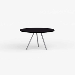 Domusnord Line View Linoleums rundt Spisebord sort kant 110 cm i 19 farver