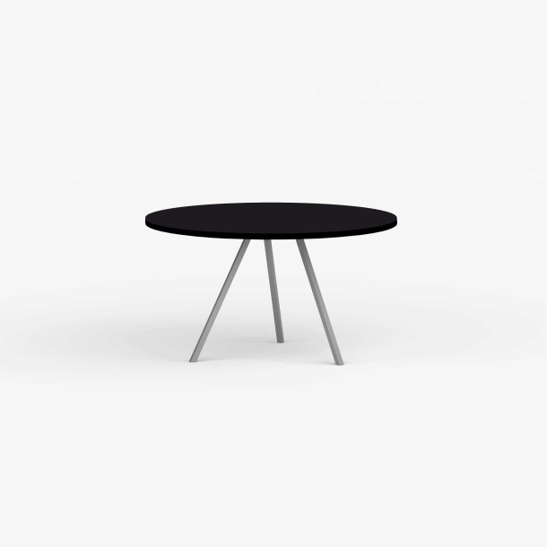 Domusnord Line View Linoleums rundt Spisebord sort kant 110 cm i 19 farver