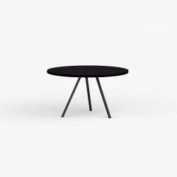 Domusnord Line View Linoleums rundt Spisebord sort kant 110 cm i 19 farver