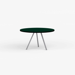 Domusnord Line View Linoleums rundt Spisebord sort kant 110 cm i 19 farver