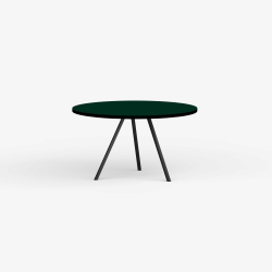 Domusnord Line View Linoleums rundt Spisebord sort kant 110 cm i 19 farver