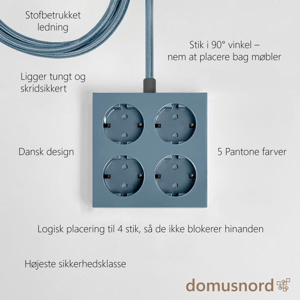 Domusnord Connector design stikdse  Ash Blue / bl