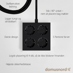 Domusnord Connector design stikdse  Night Black / sort