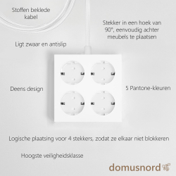 Domusnord Connector design stekkerdoos  Bright White / wit