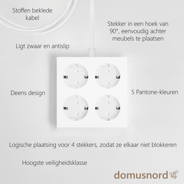 Domusnord Connector design stekkerdoos  Bright White / wit
