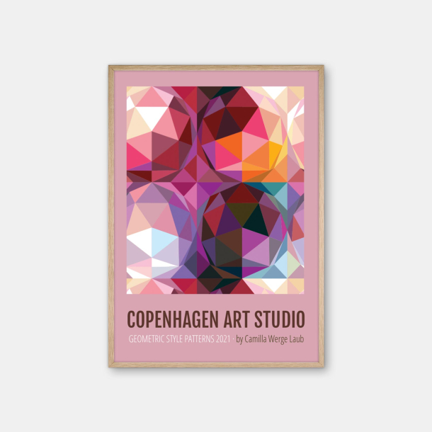 Copenhagen Art Studio + Camilla Werge Laub  Pink Dome Geometric - pink plakat