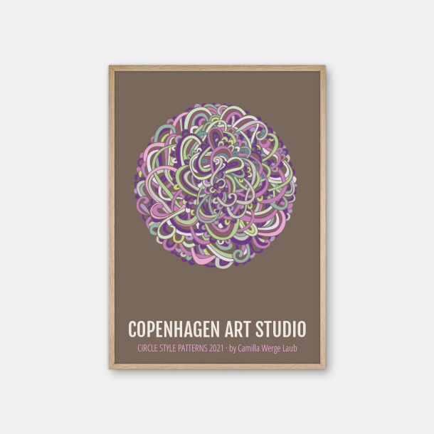 Copenhagen Art Studio + Camilla Werge Laub - Intertwined Purple Circle - lilla plakat