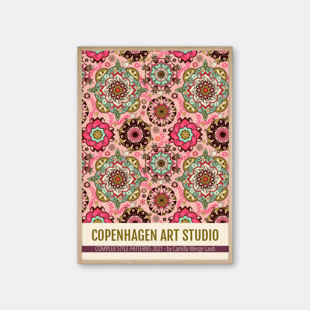 Copenhagen Art Studio + Camilla Werge Laub - Mandala Color Complex - rosa pink grn plakat