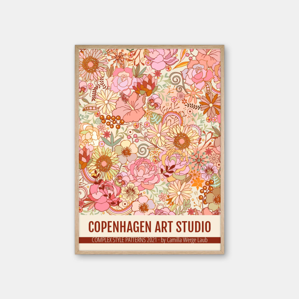 Copenhagen Art Studio + Camilla Werge Laub - Midsummer Flower Complex - rosa gul plakat