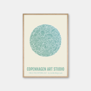Copenhagen Art Studio - Sunday Blue Poster - Posters - Domusnord Copenhagen