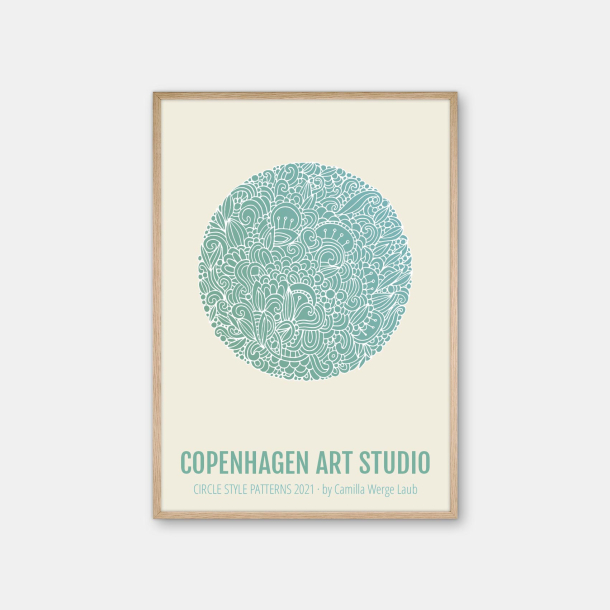 Copenhagen Art Studio + Camilla Werge Laub  Green Circle Poster