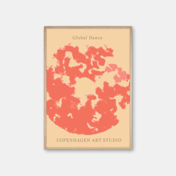 Copenhagen Art Studio - Global Dance Red - rd orange gul plakat