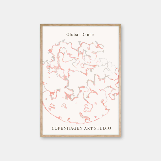 Copenhagen Art Studio - Global Dance White - hvid rosa plakat