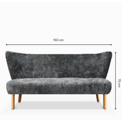 Domusnord Take a Break grote 2-zits lounge bank  Schapenvacht  Antraciet  Grijs