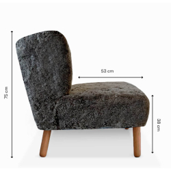 Domusnord Take a Break grote 2-zits lounge bank  Schapenvacht  Antraciet  Grijs